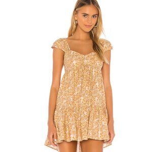 Free People Pattern Play Mini Dress (Yellow) | Size Small NWT